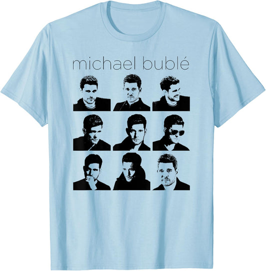 Michael Bublé Faces of Bublé T-Shirt - T-Shirt | Light Blue