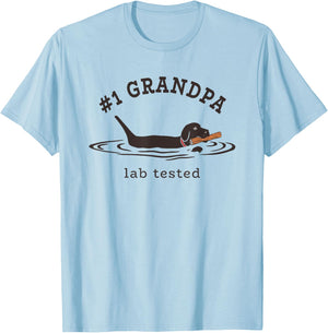 #1 Grandpa Lab Tested Pun - Labrador Retriever Dog Owner Men T-Shirt - T-Shirt | Light Blue