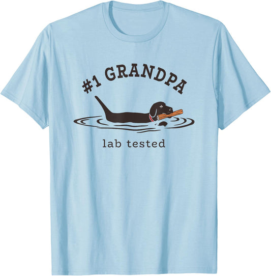 #1 Grandpa Lab Tested Pun - Labrador Retriever Dog Owner Men T-Shirt - T-Shirt | Light Blue