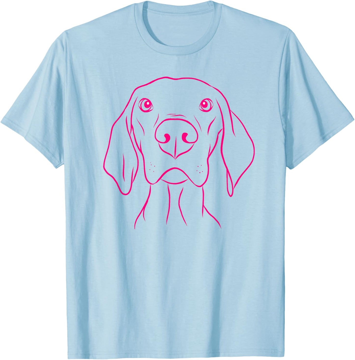 PABLO'S PAW PRINTS Vizsla Dog Lover - Grey, -Adult, Short Sleeve, Small, Classic Fit, Cotton 50% Polyester 50% T-Shirt - T-Shirt | Light Blue