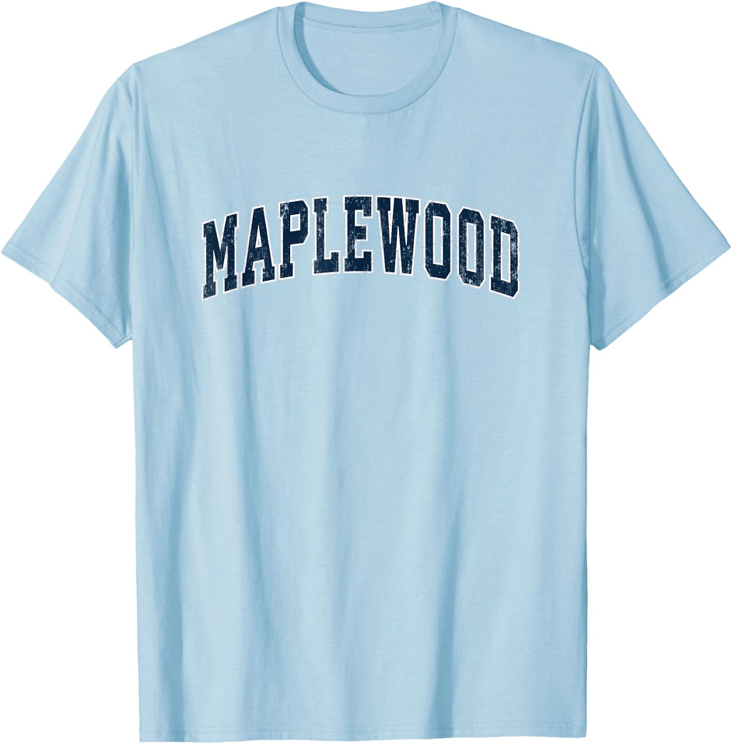 Maplewood New Jersey NJ Vintage Sports Design Navy Design T-Shirt - T-Shirt | Light Blue