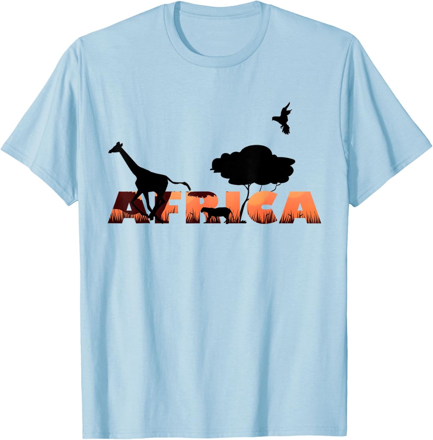 Giraffe Print - African Animals T-Shirt - T-Shirt | Light Blue