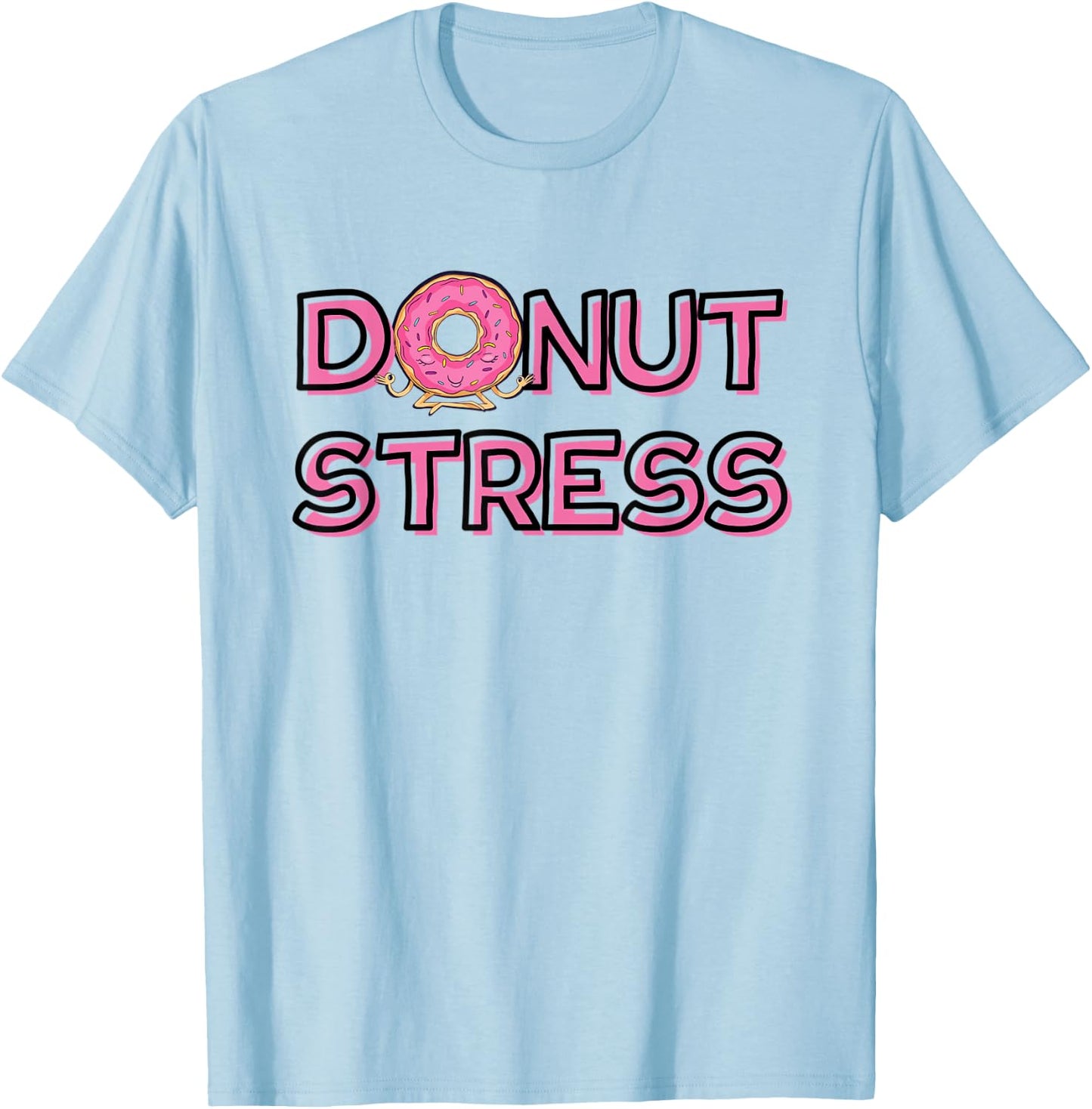 Donut Stress with pink yoga donut T-Shirt - T-Shirt | Light Blue