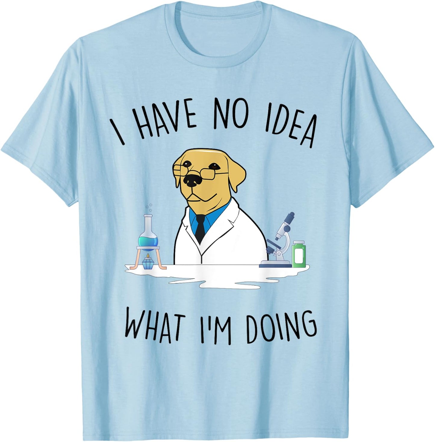 Laboratory Retriever Golden Chemistry Laboratory T-Shirt - T-Shirt | Light Blue