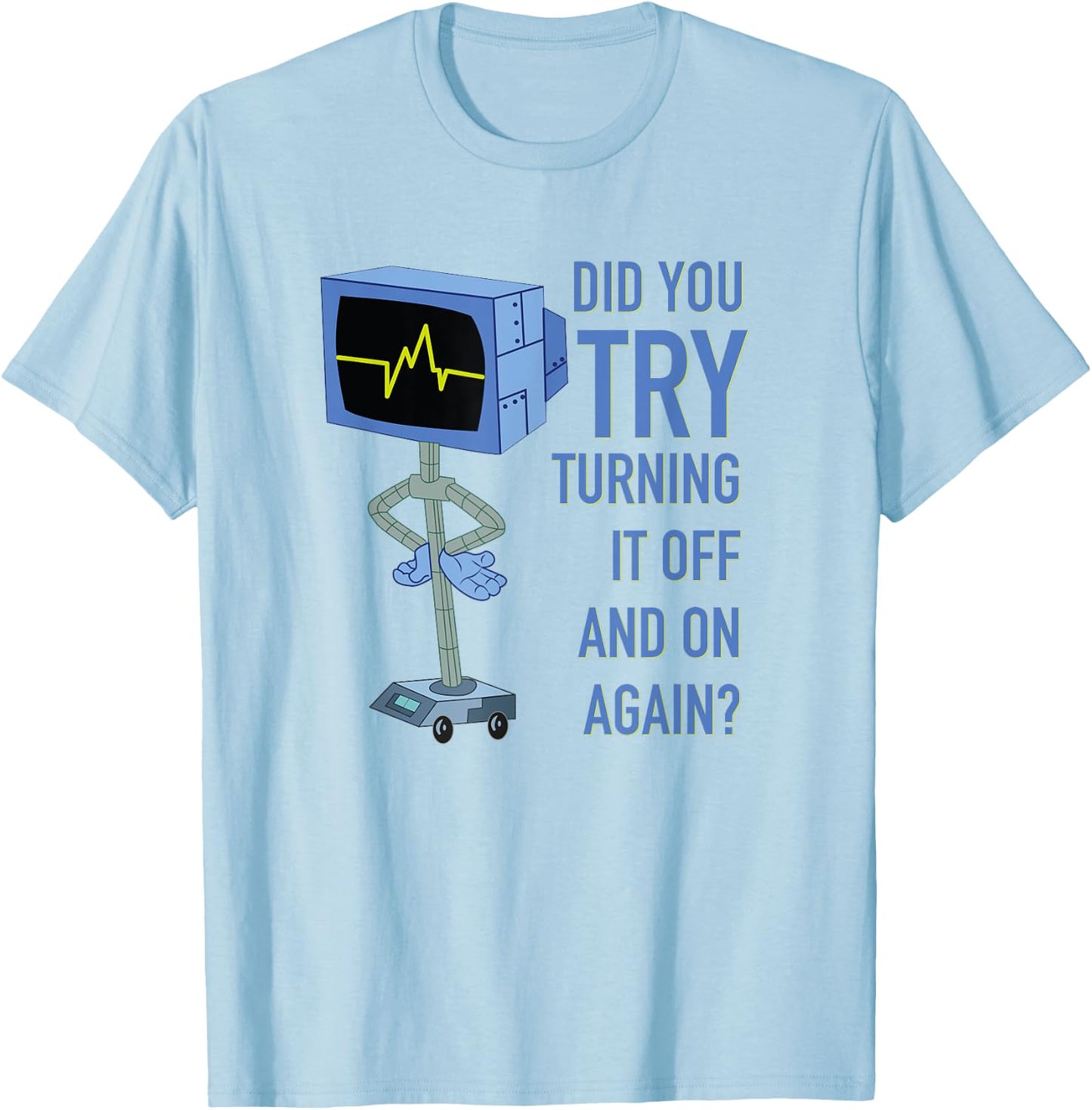Mademark x SpongeBob SquarePants - Karen Plankton - Did you try turning it off and on again? T-Shirt - T-Shirt | Light Blue