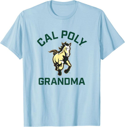 Cal Poly Mustangs Arched Grandma T-Shirt - T-Shirt | Light Blue
