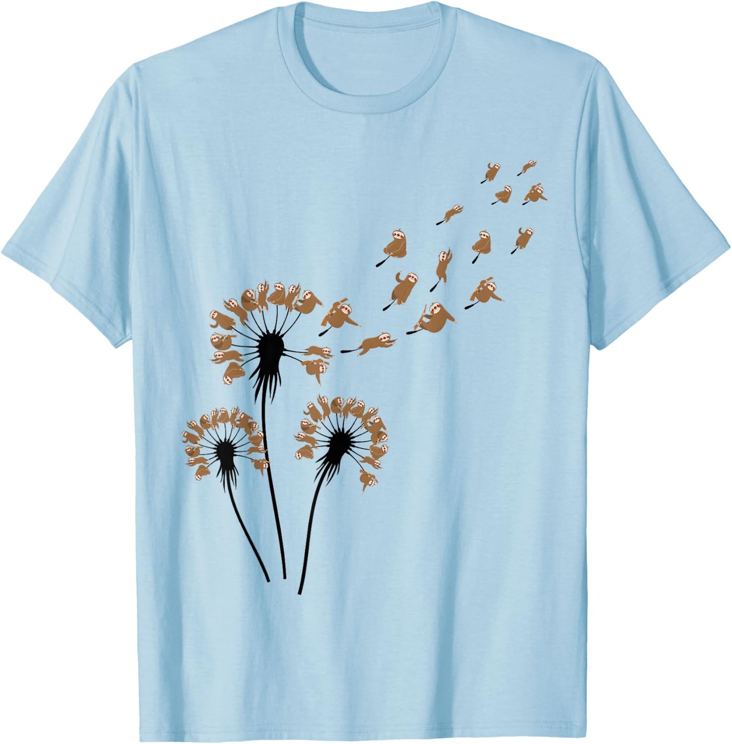 Dandelion Sloths Shirt for Slot Lover | Sloth T-Shirt - T-Shirt | Light Blue