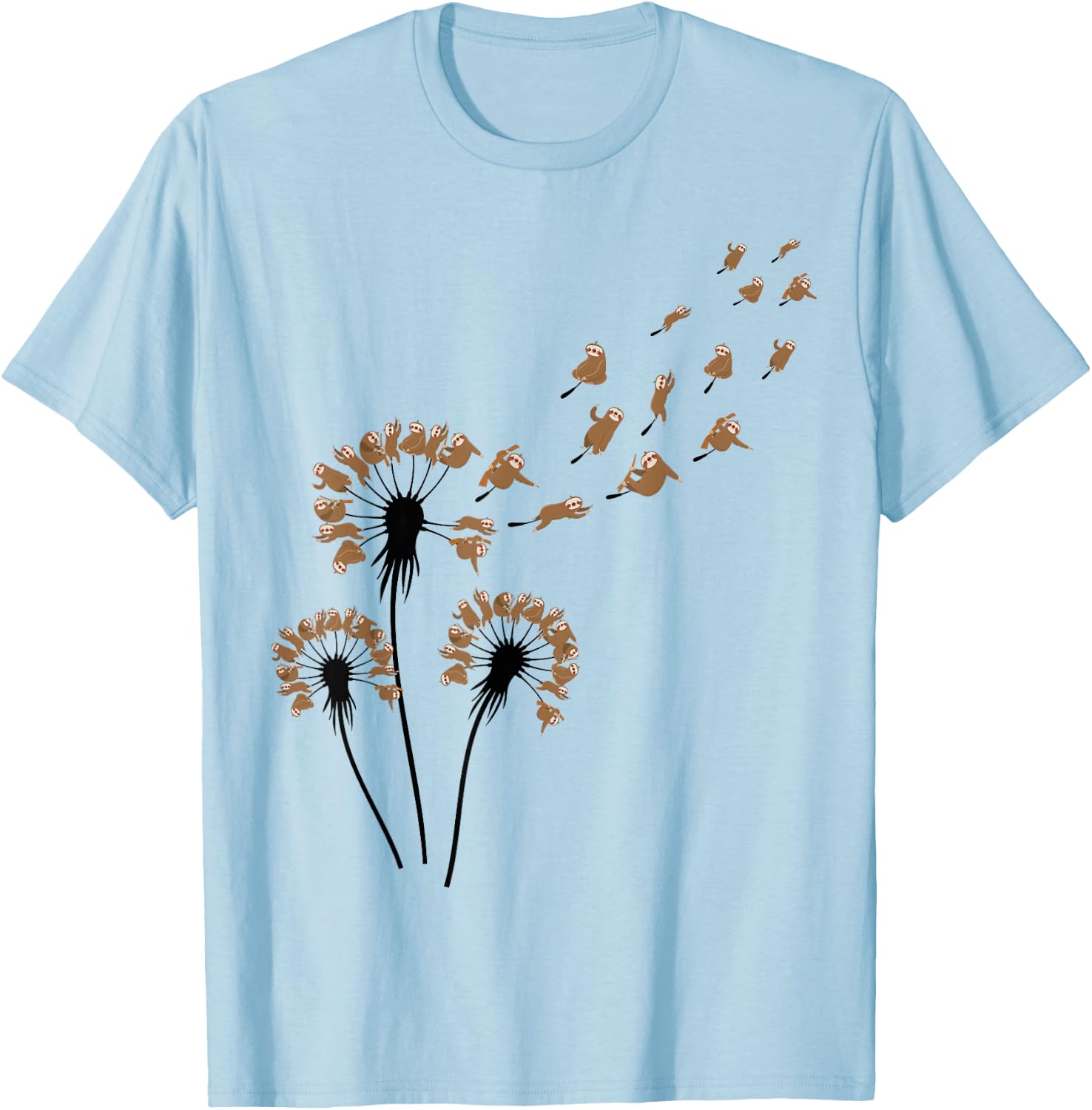 Dandelion Sloths Shirt for Slot Lover | Sloth T-Shirt - T-Shirt | Light Blue