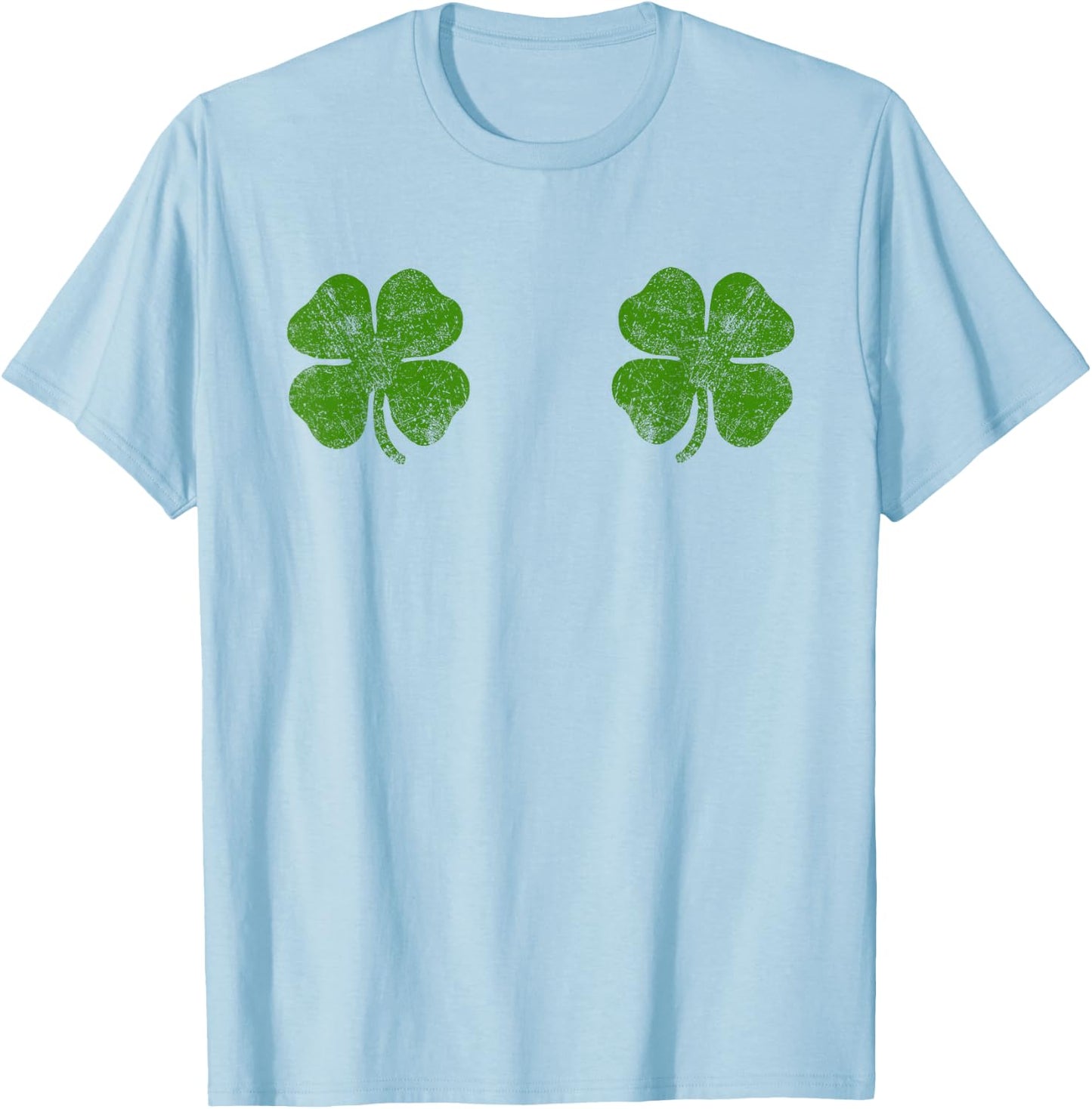 Shamrock Boob, St Patricks Day Women Shirt Shamrock Boob T-Shirt - T-Shirt | Light Blue