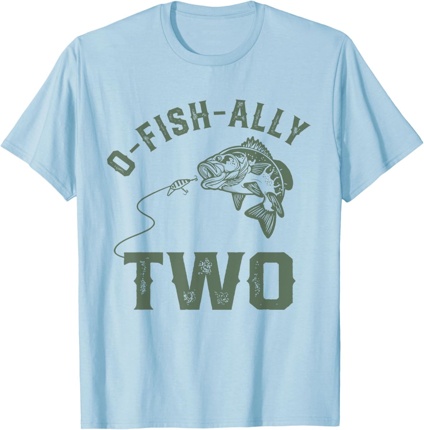 O-fish-ally Two Birthday Decorations 2nd Birthday Boy T-Shirt - T-Shirt | Light Blue