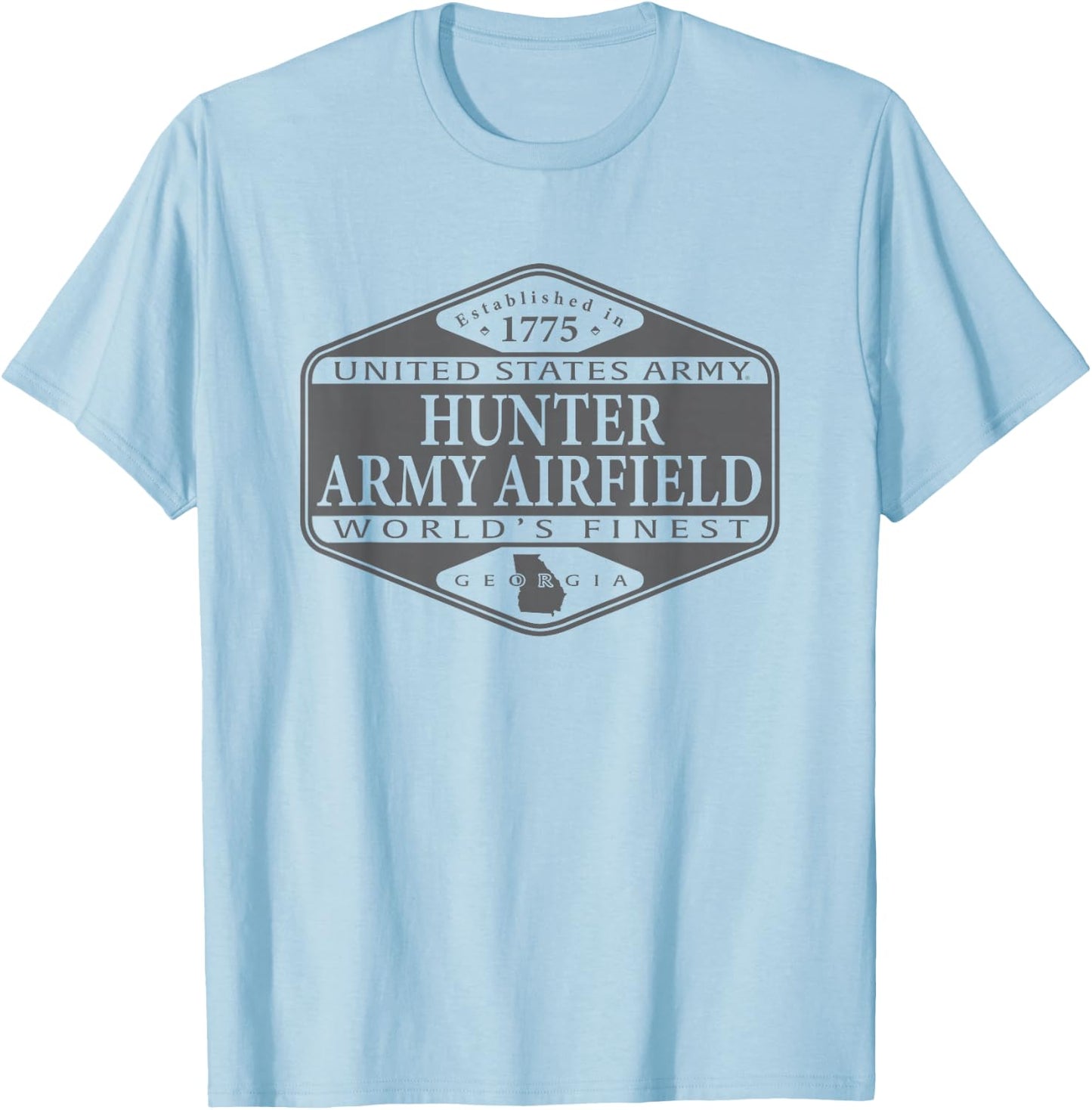 Hunter Army Airfield United States Military World's Finest T-Shirt - T-Shirt | Light Blue