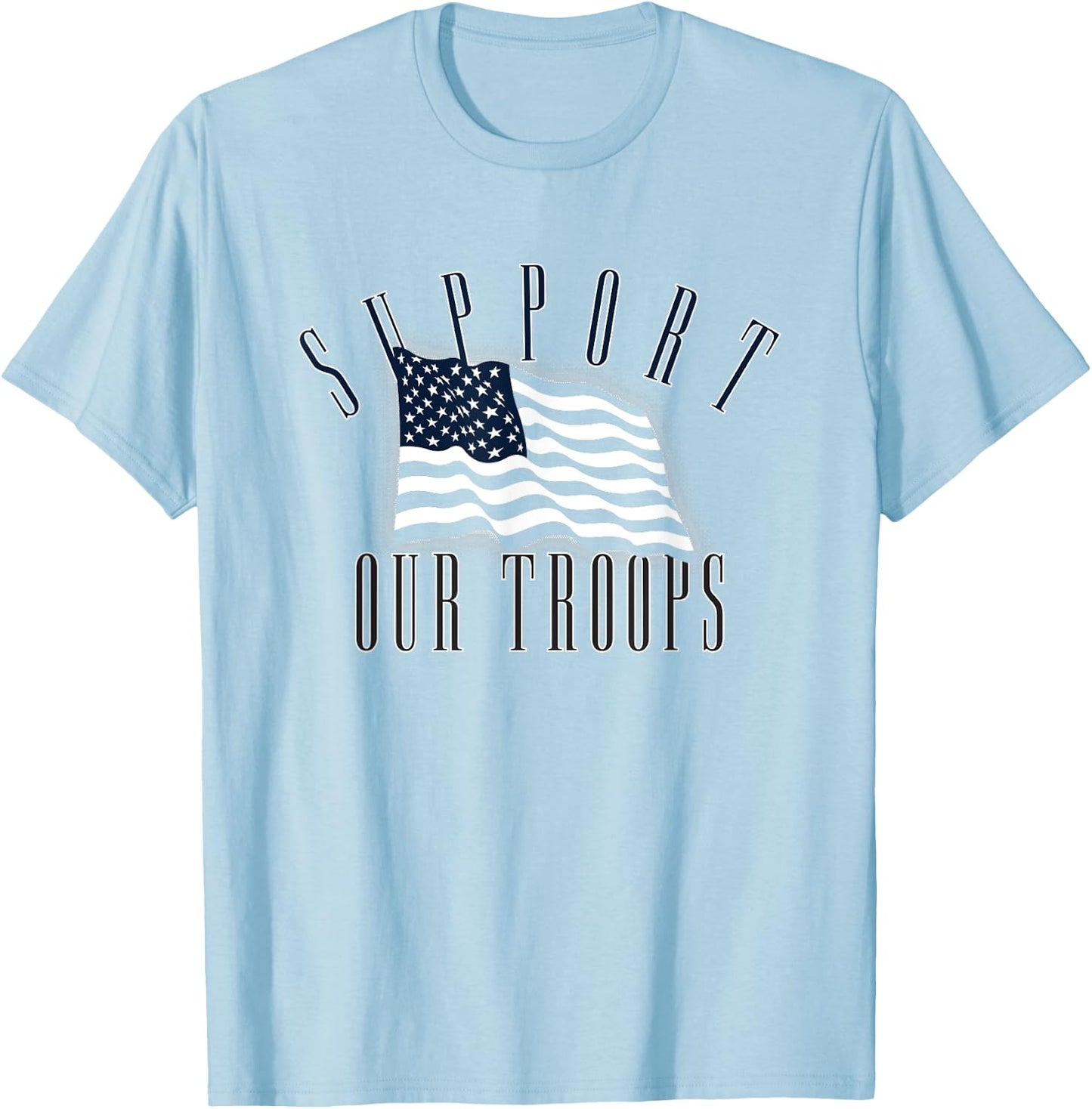 Support Our Troops Army United States Military Flag Red T-Shirt - T-Shirt | Light Blue