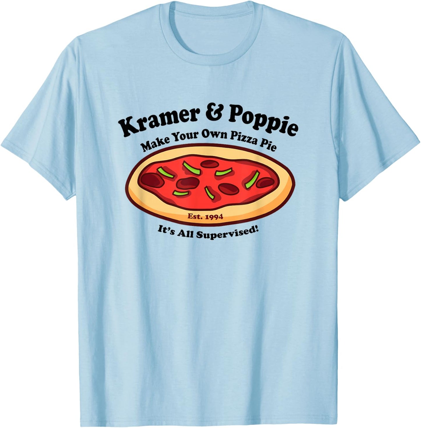 Kramer & Poppie Make Your Own Pizza Pie T-Shirt - T-Shirt | Light Blue