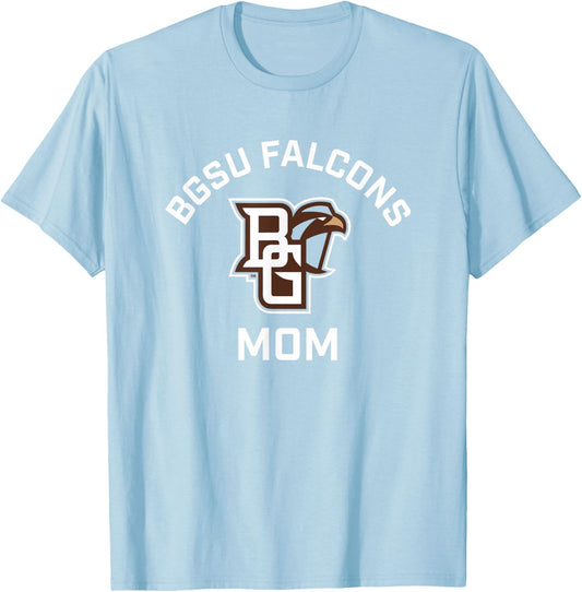 Bowling Green BGSU Falcons Arched Mom T-Shirt - T-Shirt | Light Blue