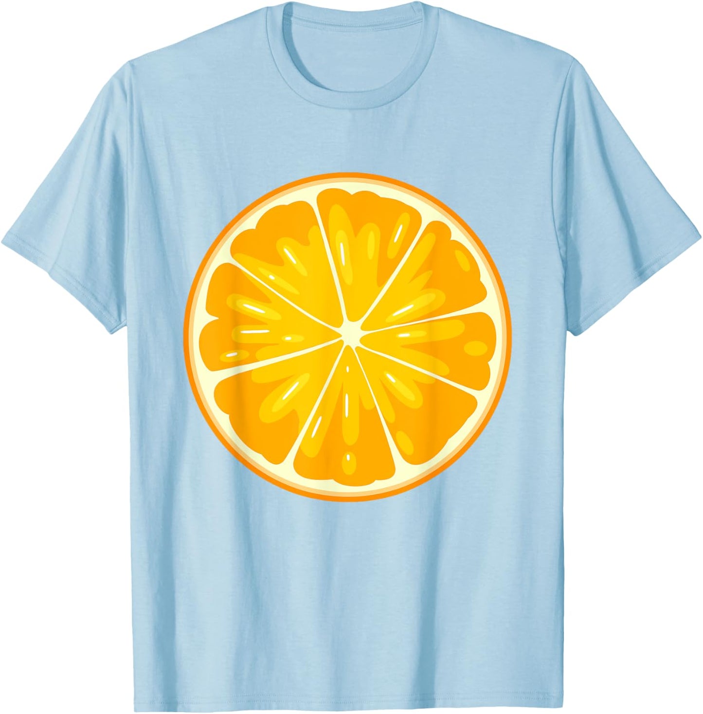 Funny Orange Sliced Fruit Lazy Easy Halloween Costume T-Shirt - T-Shirt | Light Blue