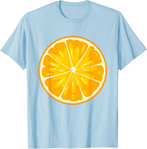 Funny Orange Sliced Fruit Lazy Easy Halloween Costume T-Shirt - T-Shirt | Light Blue