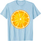 Funny Orange Sliced Fruit Lazy Easy Halloween Costume T-Shirt - T-Shirt | Light Blue