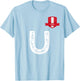 Peru Human-Flag Letter U Peru T-Shirt - T-Shirt | Light Blue