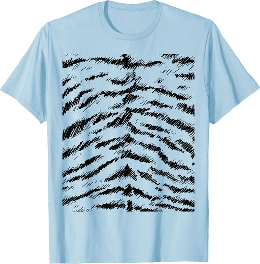Tiger Print Stripes Animal Cute Easy Halloween Costume T-Shirt - T-Shirt | Light Blue