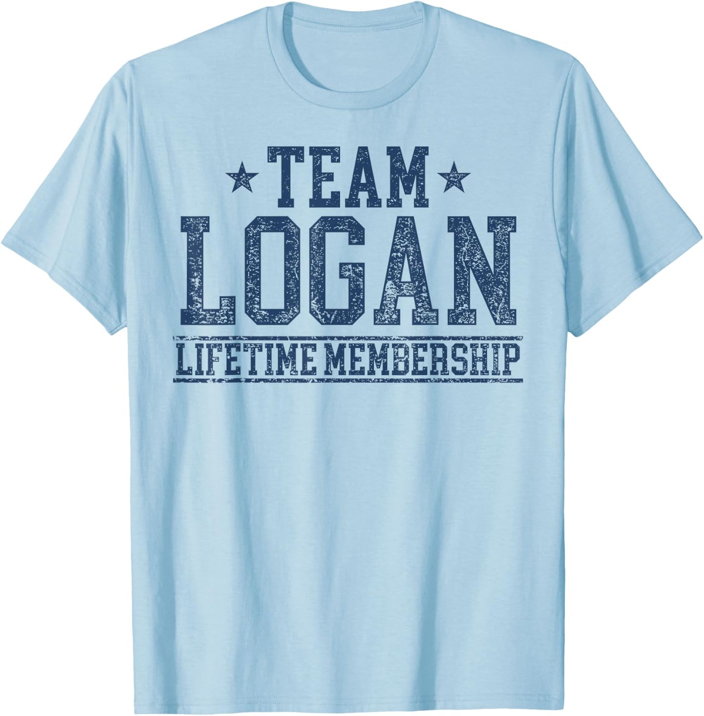 Team Logan Lifetime Member Personalized Surname Last Name T-Shirt - T-Shirt | Light Blue