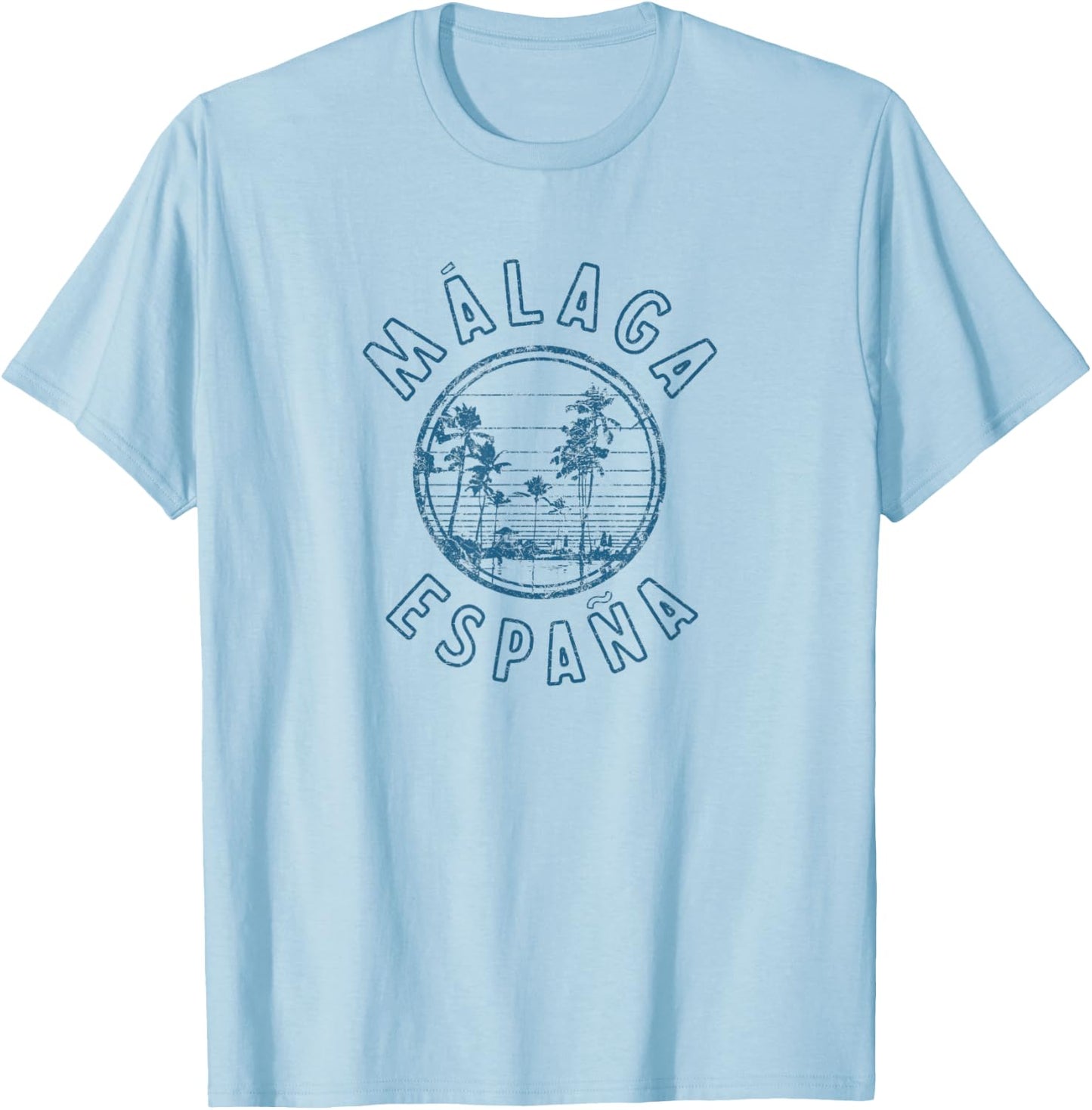 Spain Malaga Retro Vintage T-Shirt - T-Shirt | Light Blue