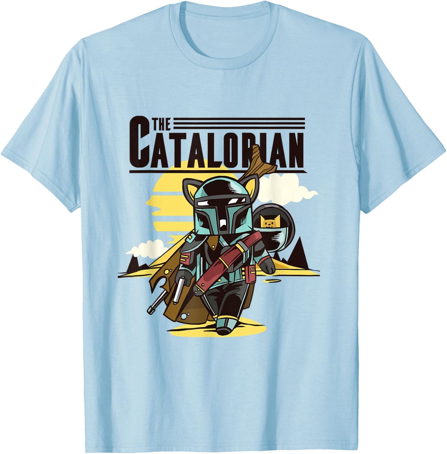 The Catalorian - Funny Sci-Fi/Cat Lovers gift T-Shirt - T-Shirt | Light Blue
