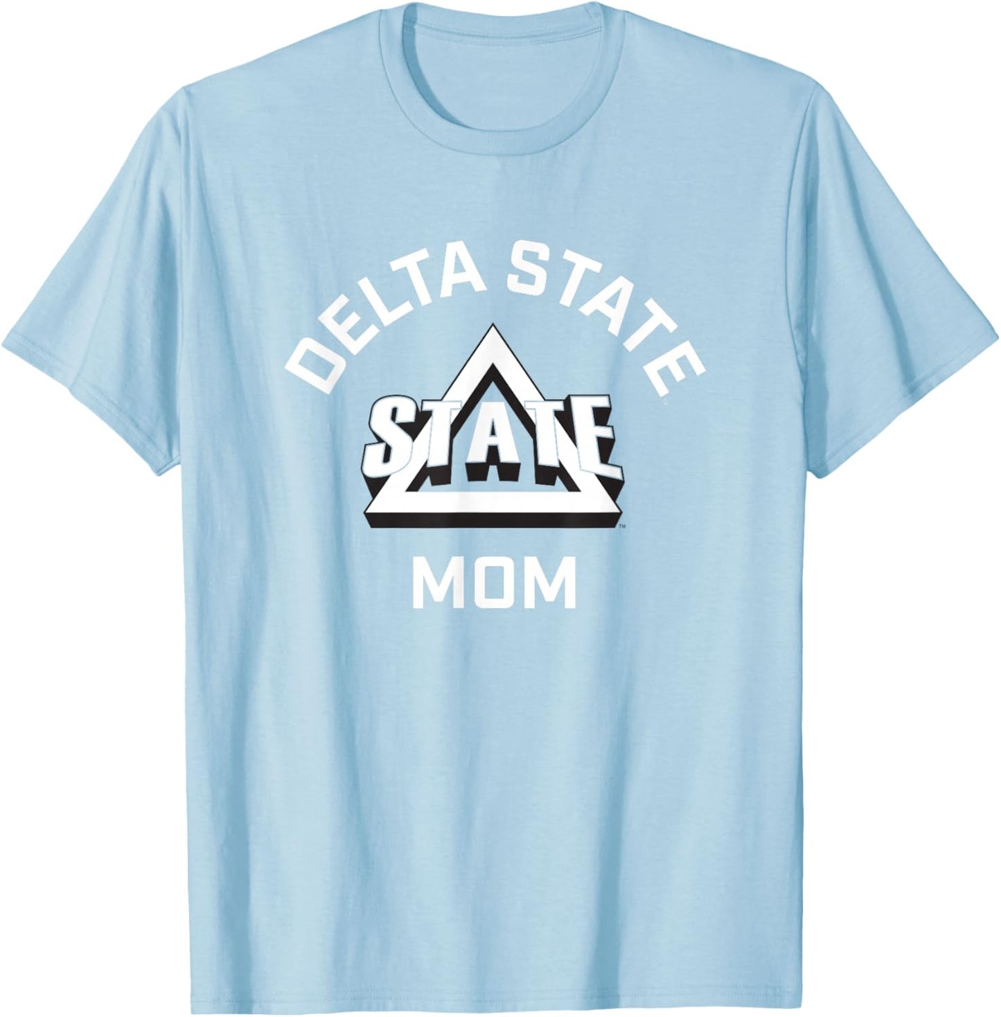 Delta State University Statesmen Arched Mom T-Shirt - T-Shirt | Light Blue