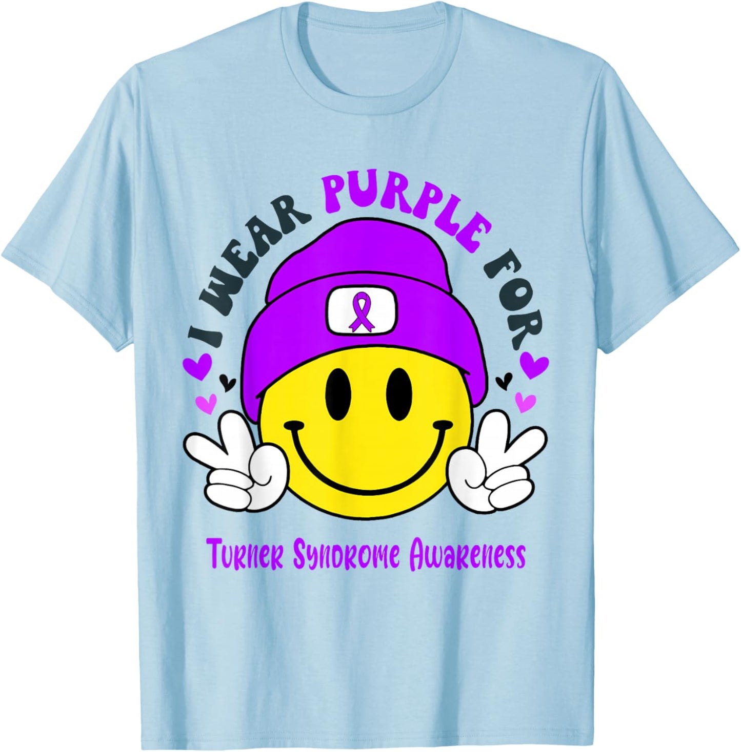 I Wear Purple for Turner Syndrome Awareness T-Shirt - T-Shirt | Light Blue