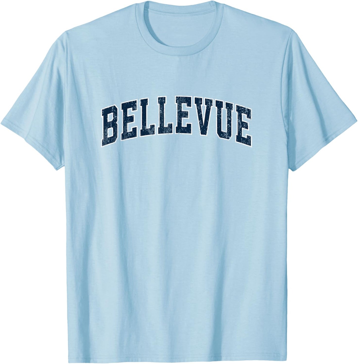 Bellevue Wisconsin WI Vintage Sports Design Navy Design T-Shirt - T-Shirt | Light Blue