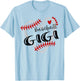 Personalized Baseball Heart Cute Gigi Women Baseball T-Shirt - T-Shirt | Light Blue