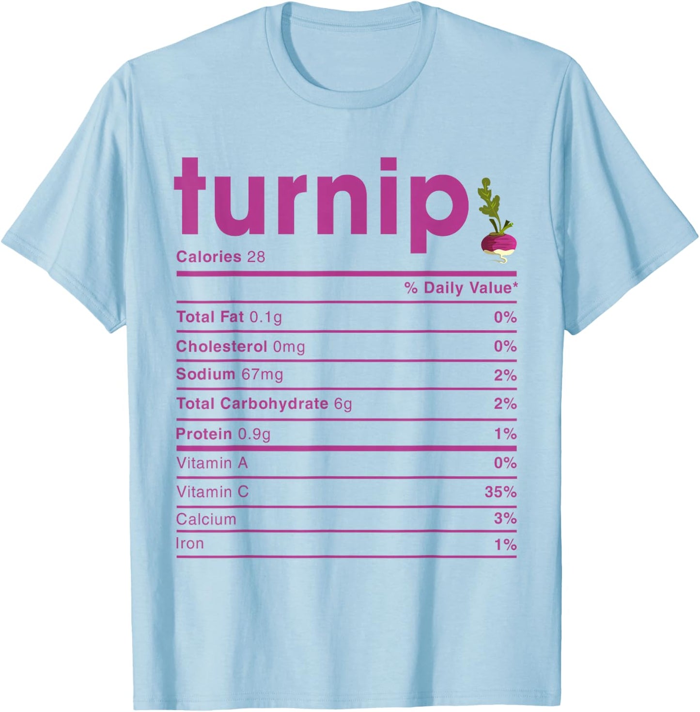 Turnip Nutrition Facts T-Shirt - T-Shirt | Light Blue