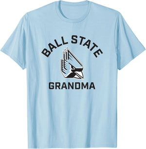 Ball State University Cardinals Arched Grandma T-Shirt - T-Shirt | Light Blue