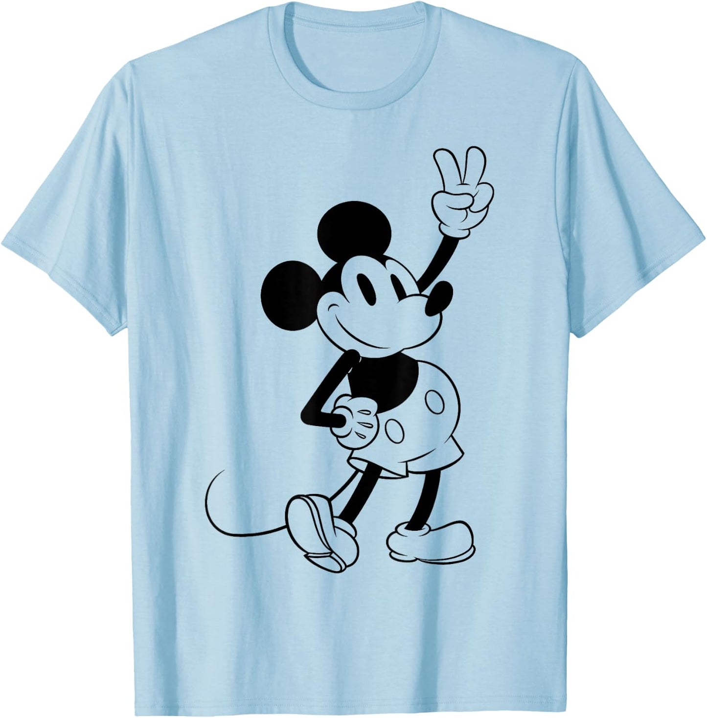 Disney Mickey And Friends Mickey Peace Outline T-Shirt - T-Shirt | Light Blue