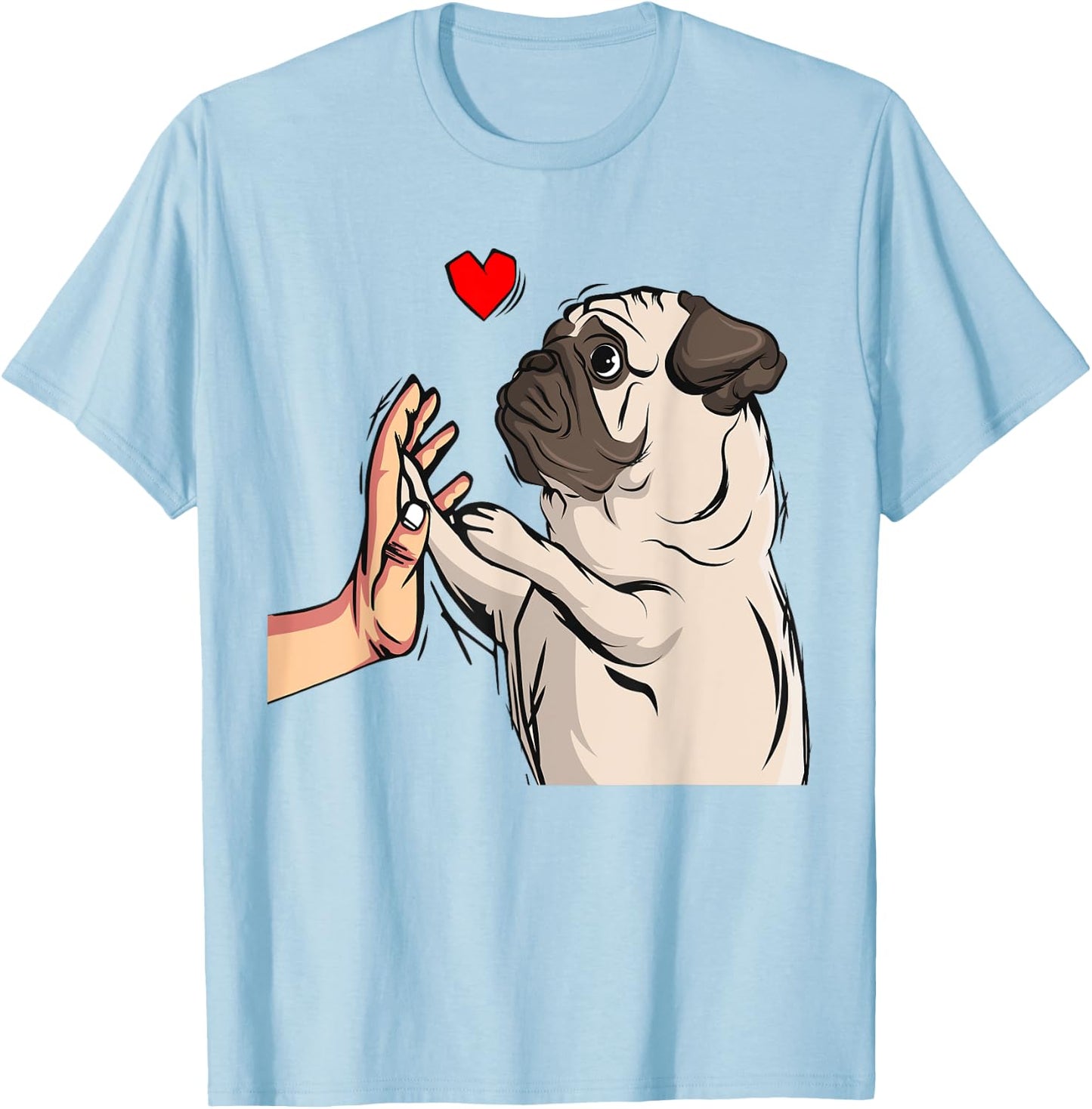 Pug Love Funny Dog Lover Owner Girls Gift T-Shirt - T-Shirt | Light Blue