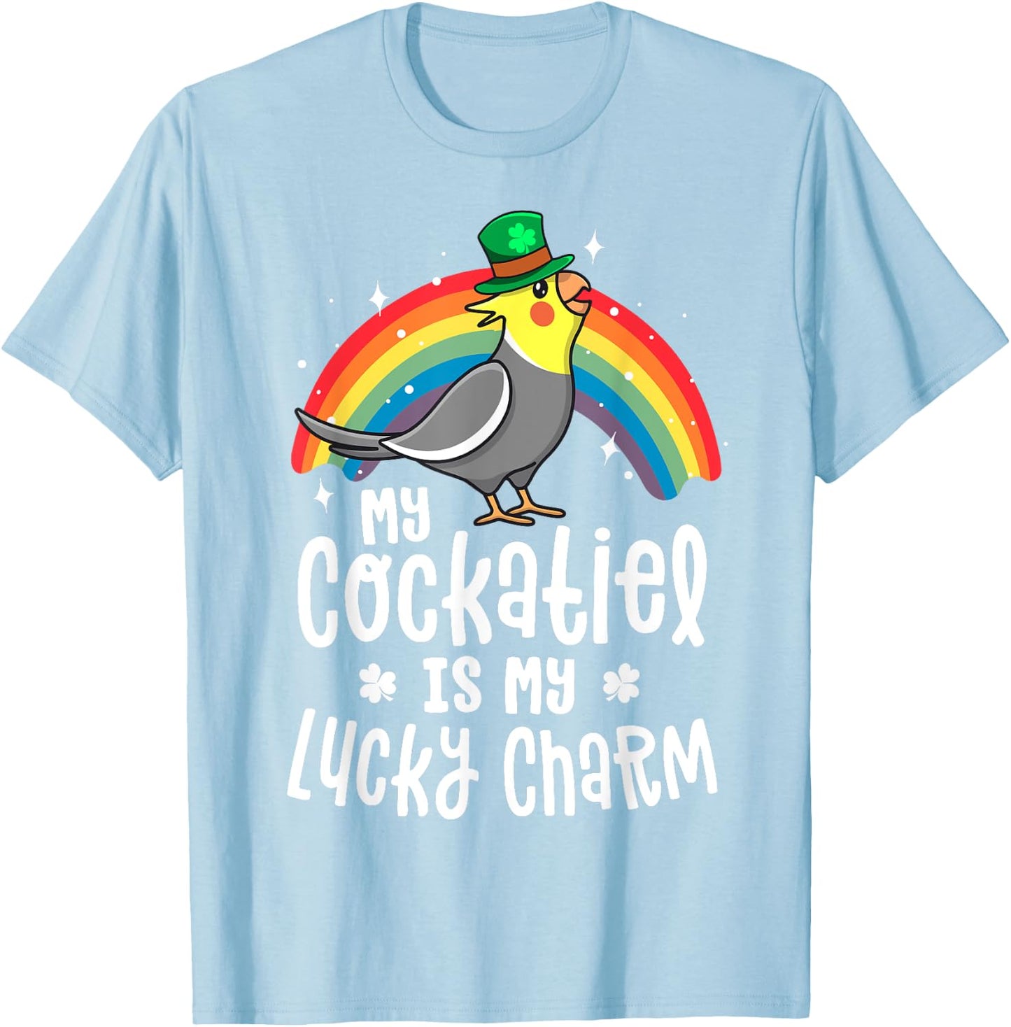 Cockatiel St Patricks Day Shirt Bird Parrot Gift T-Shirt - T-Shirt | Light Blue