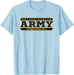 Military Army United States Established 1775 T-Shirt - T-Shirt | Light Blue