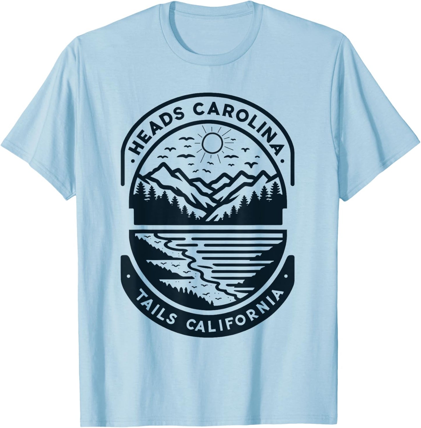 Heads Carolina Tail California Retro Vintage T-Shirt - T-Shirt | Light Blue