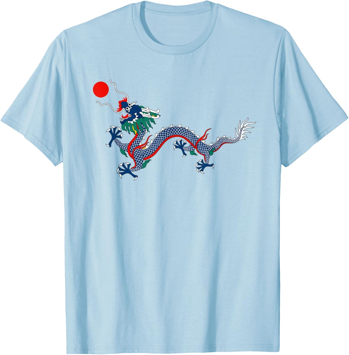 China Flag Imperial Yellow Dragon Flag Qing Dynasty T-Shirt - T-Shirt | Light Blue