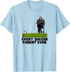 Funny Bernie Sanders Chair Meme Mittens Soccer Ball Mom T-Shirt - T-Shirt | Light Blue