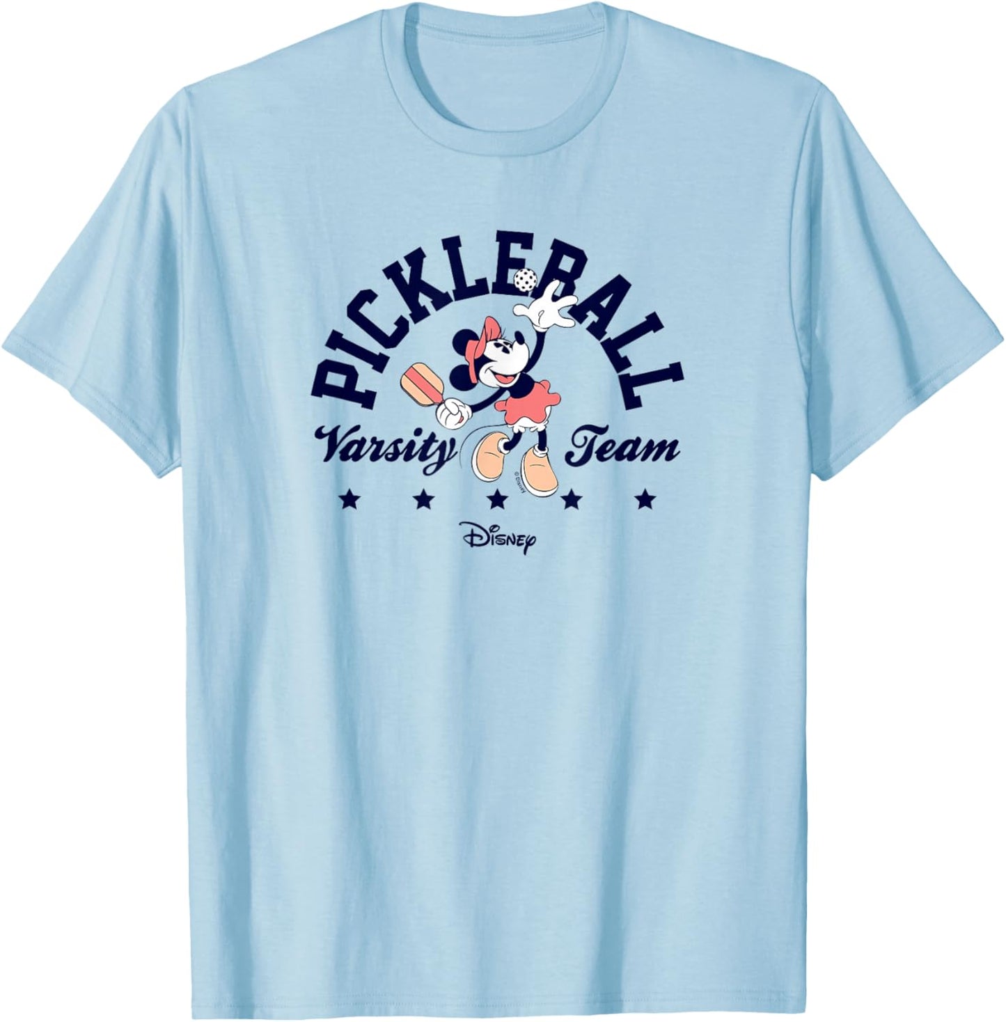 Minnie Mouse - Pickleball Serve Varsity Team T-Shirt - T-Shirt | Light Blue