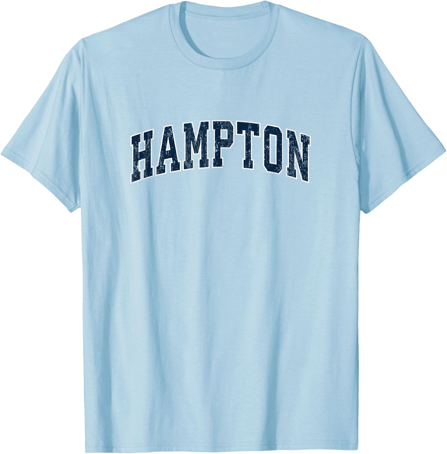 Hampton Virginia VA Vintage Sports Design Navy Design T-Shirt - T-Shirt | Light Blue