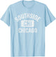 Southside Chicago Gym Style Distressed Print T-Shirt - T-Shirt | Light Blue