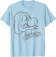 Disney Snow White Grumpy Line Art Big Face T-Shirt - T-Shirt | Light Blue