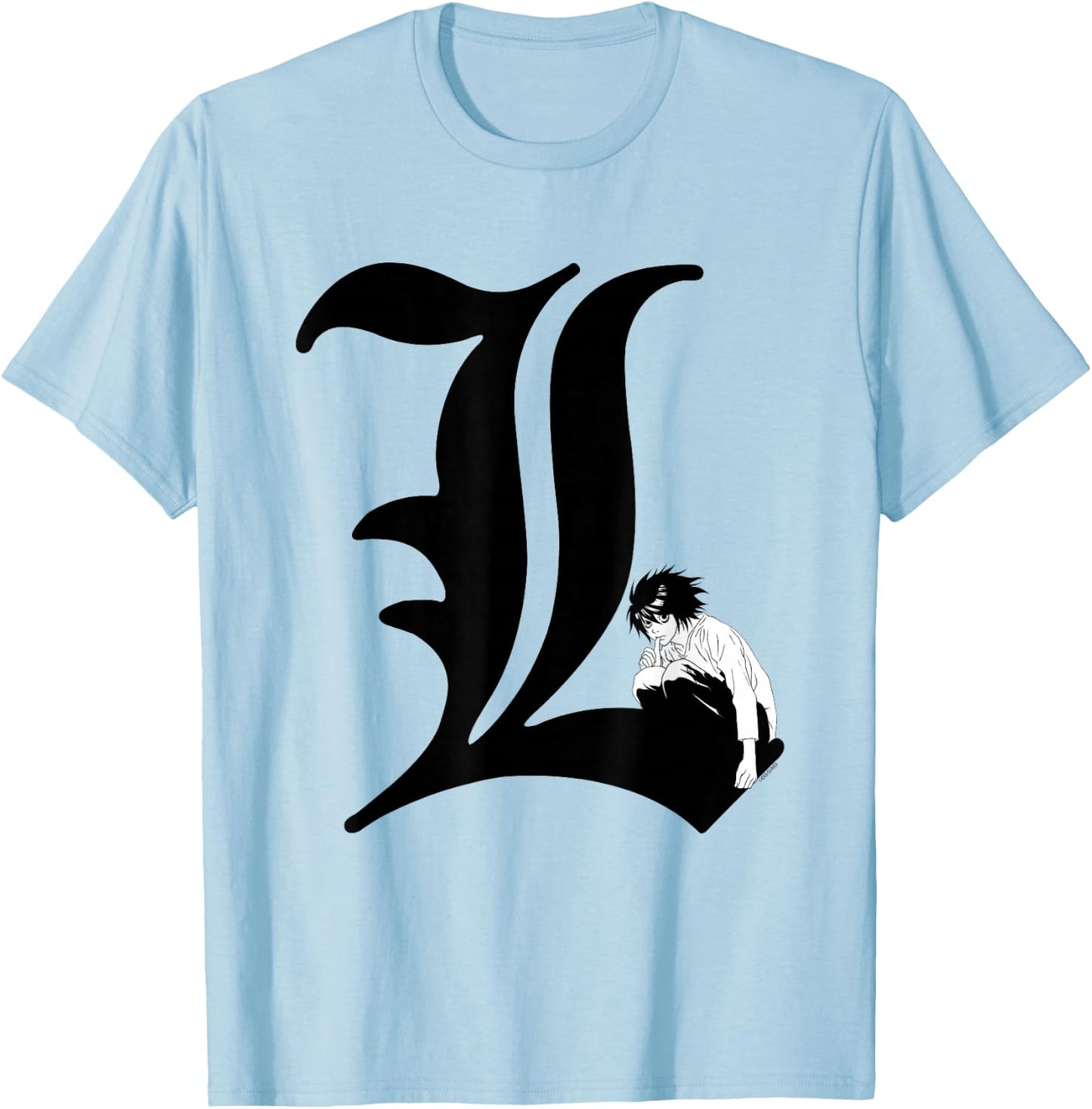 Death Note L Symbol Anime T-Shirt - T-Shirt | Light Blue