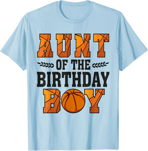 Aunt Of The Birthday Boy Basketball 1st Bday T-Shirt - T-Shirt | Light Blue