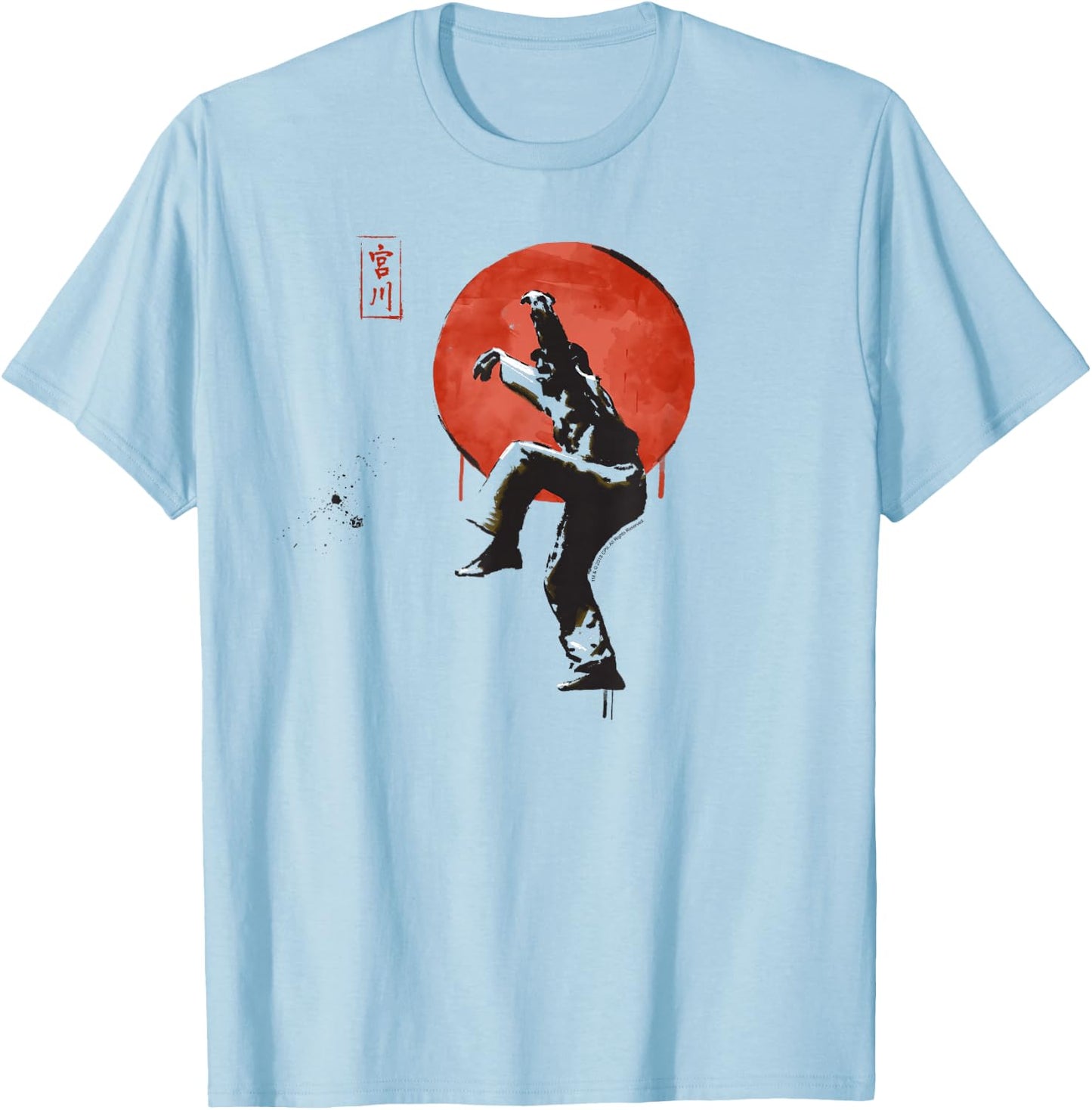 The Karate Kid Sumi Ink Crane Kick Vintage Movie T-Shirt - T-Shirt | Light Blue