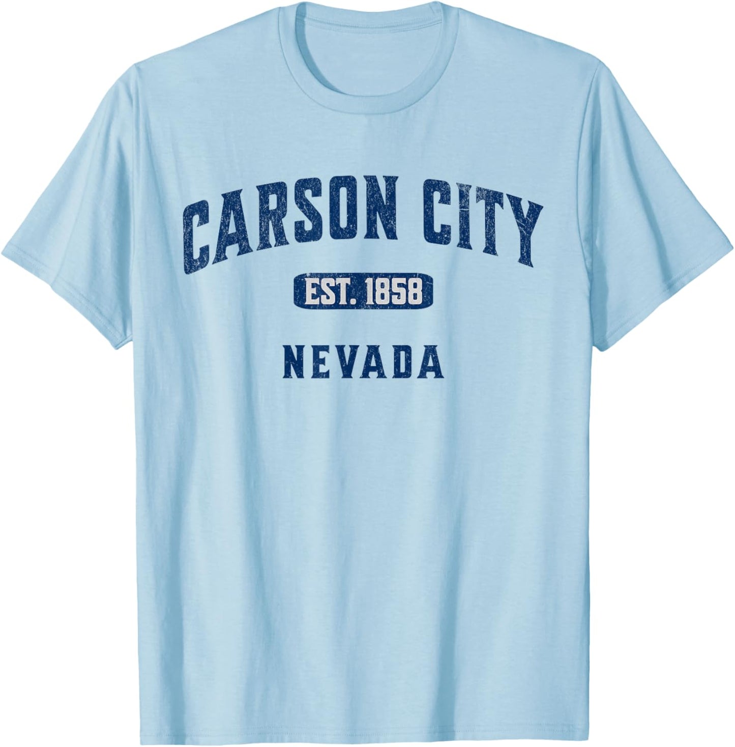 Vintage Athletic Souvenir Visit Carson City Nevada T-Shirt - T-Shirt | Light Blue