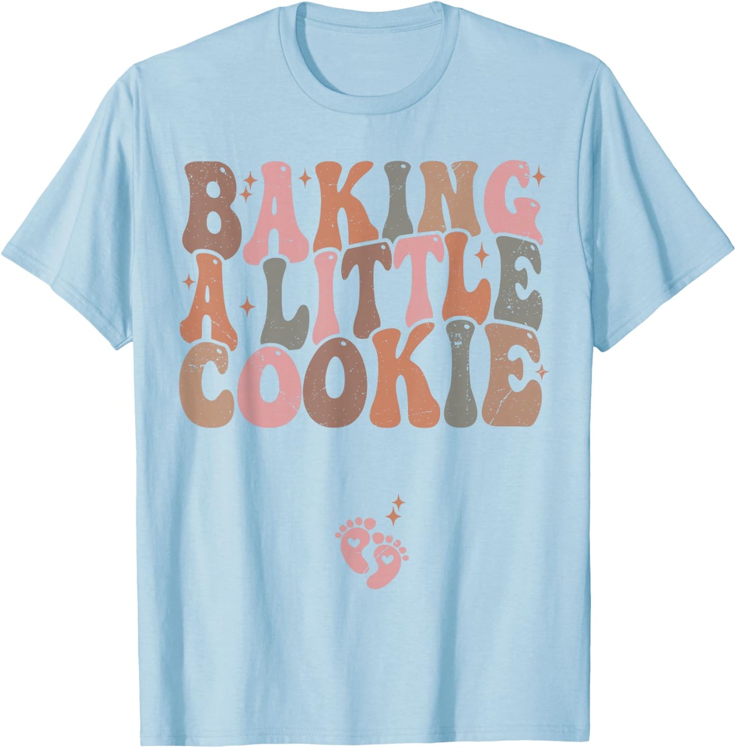 Baking a Little Cookie Christmas Pregnancy Announcement T-Shirt - T-Shirt | Light Blue