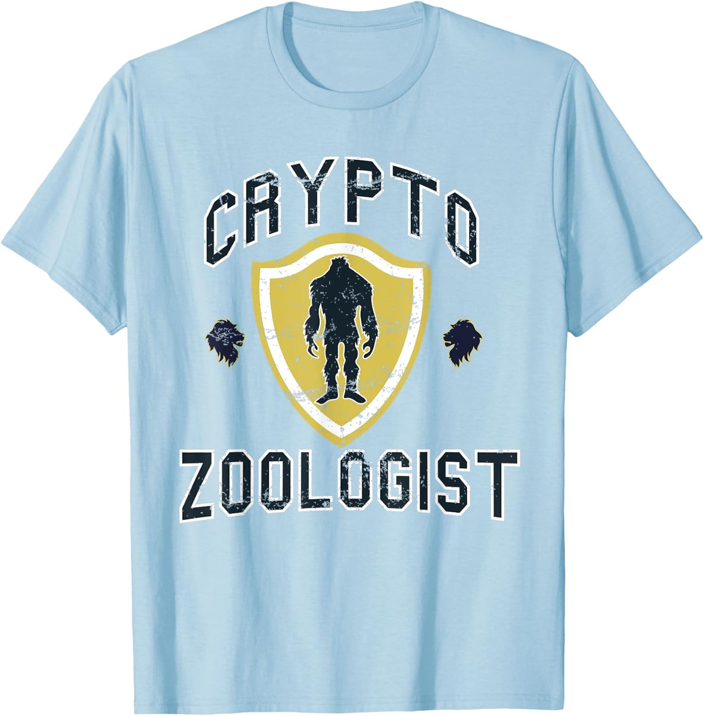 Cryptozoologist Crypto Zoology Bigfoot College T-Shirt - T-Shirt | Light Blue