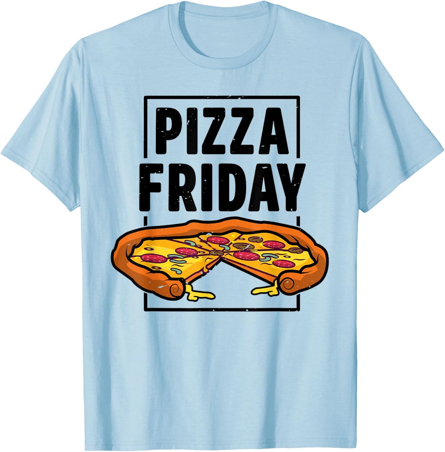 Pepperoni Pizza Friday Italian Food Lover Women Men Boys T-Shirt - T-Shirt | Light Blue